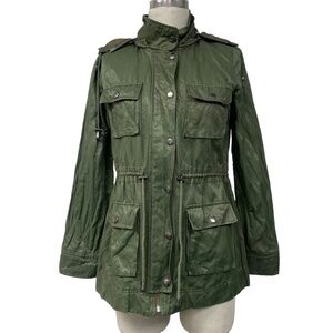Joie Vera Jane Utility Jacket Anorak Olive Green Cargo Pockets Size Large